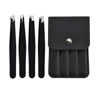 CNK Stainless Steel Black Eyebrow Tweezer for Precision Hair Removal - Smarsty