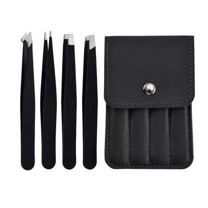 CNK Stainless Steel Black Eyebrow Tweezer for Precision Hair Removal - Smarsty