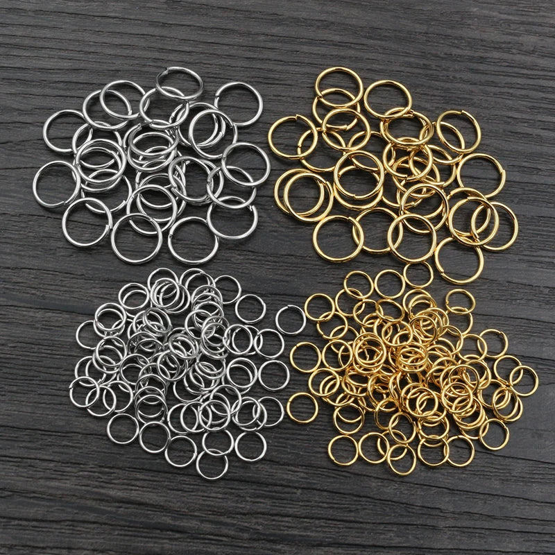 Stainless Steel Jump Rings Gold Color Nickel Free Set - Smarsty