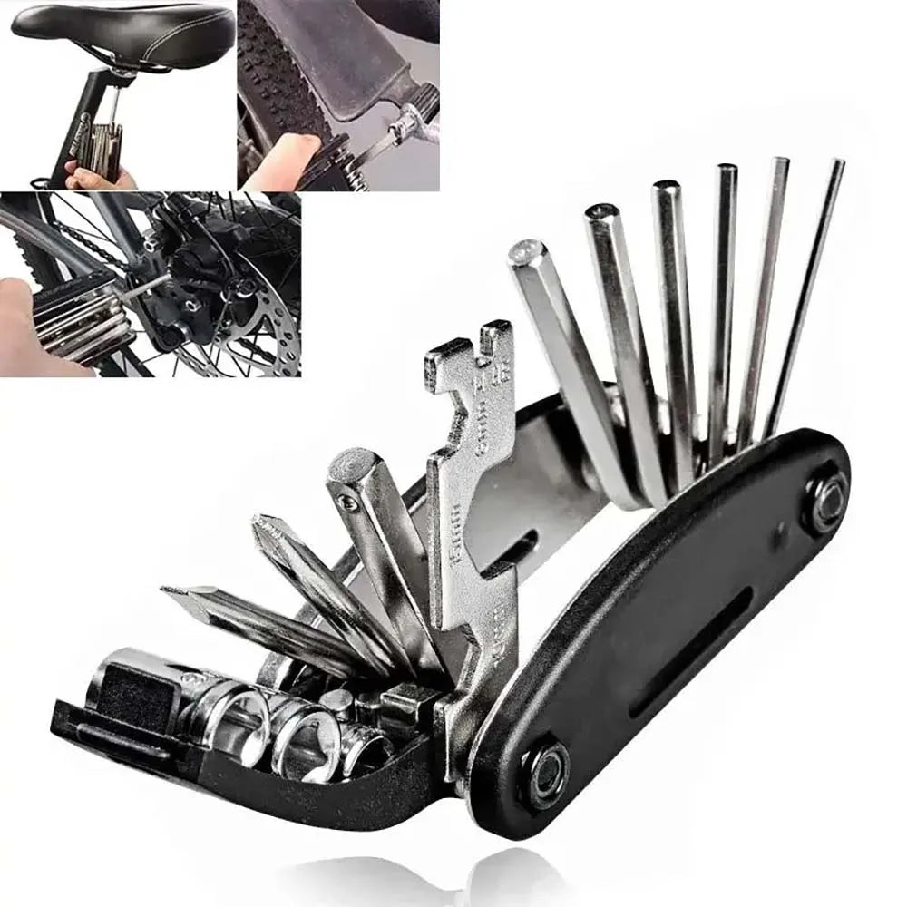 16 in 1 Portable Bicycle Repair Tools Kit Hex Wrench Nut Tire Screwdriver Motorcycle Bicycle Repair Tools - Smarsty
