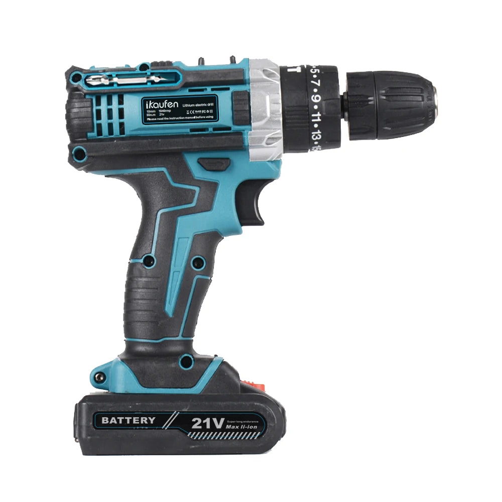 Multifunctional 21V rechargeable impact drill lithium battery cross-border flashlight gun drill electric screwdriver electric dr