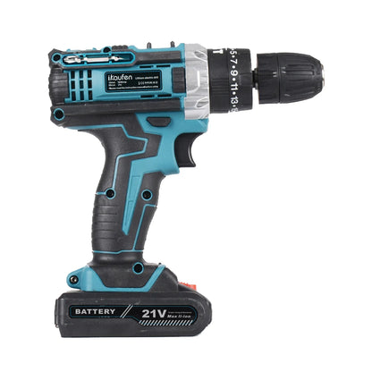 Multifunctional 21V rechargeable impact drill lithium battery cross-border flashlight gun drill electric screwdriver electric dr