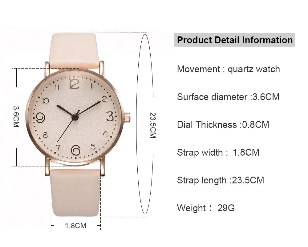 Women Casual Leather Analog Watch with Arabic Numbers - Smarsty