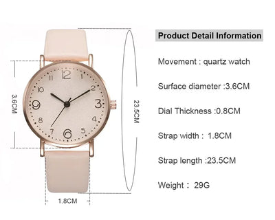 Women Casual Leather Analog Watch with Arabic Numbers - Smarsty