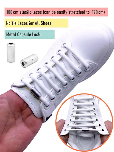 1Pair Elastic Lazy Shoelaces No Tie Shoe Laces Sneakers Flats Shoelaces for Kids Adult Quick Shoelace Fit All Shoes Freeshipping - Smarsty