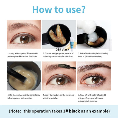 Professional Eyelash Eyebrow Dye Tint Kit Classic Black Natural Eyelash Lifting Perm Treatment Makeup Set Eyebrows Paint Makeup