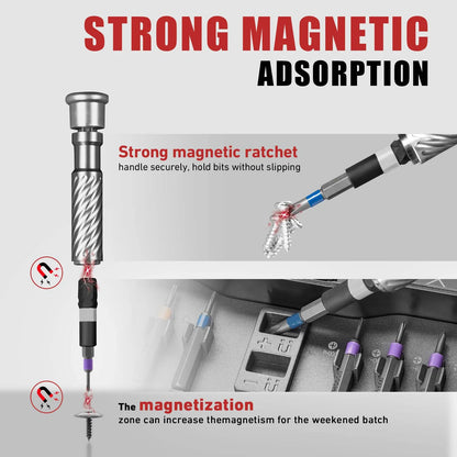 VMAN 66in1 Multifunction Ratchet Screwdriver Set Multi Magnetic Bits Mini Repair Tool Kit Household Tool For PC & Desk Etc.