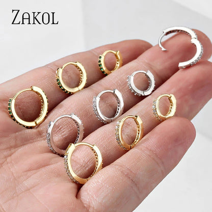 ZAKOL Gold CZ Hoop Earrings for Women Stylish Fashion Jewelry - Smarsty