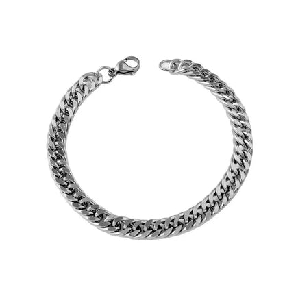 Trendy Stainless Steel Cuban Chain Bracelet for Men - Smarsty