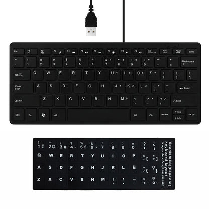 Ultra Thin USB 2.0 Wired Keyboard Mini 78 Keys Multimedia