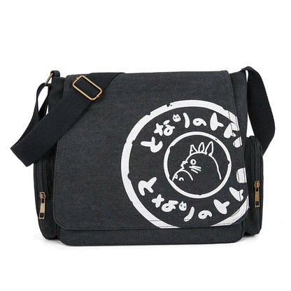 Vintage Cartoon Canvas Messenger Bag Women Large Capacity - Smarsty