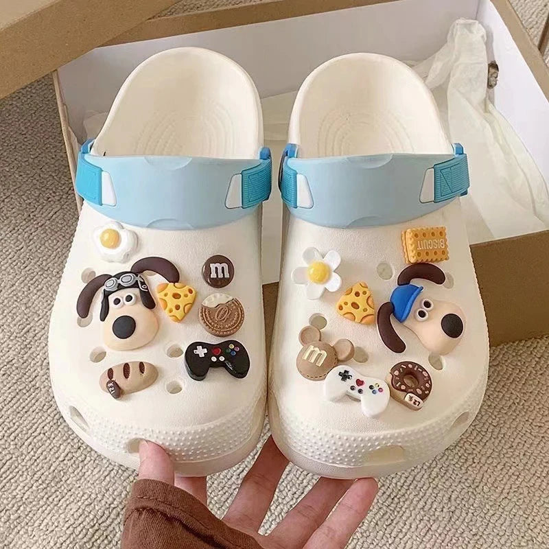 1 Set 14pcs Cute Dogs Shoe Charms Accessories Boys Girls Sandals Garden Shoe Buckles Decoration Fits Beach Bag Accessories Gifts