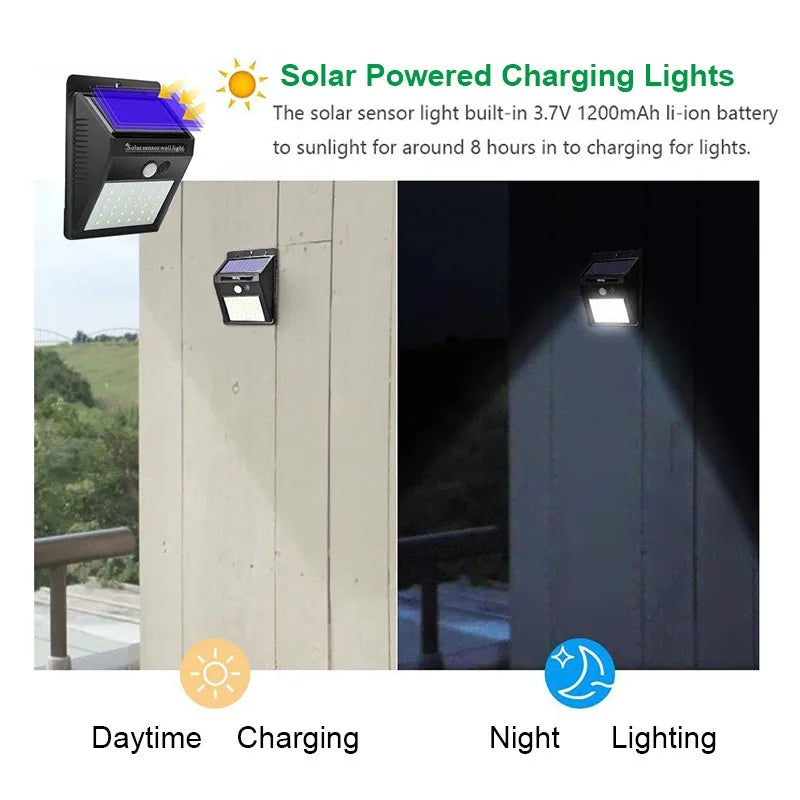 Solar Powered LED Motion Sensor Outdoor Wall Light - Smarsty