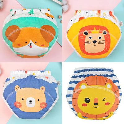 4PCS Baby Waterproof Diapers Pee Shorts Underwears Reusable Soft Ecological Cotton Toddler Potty Training Pants For Boys Girls by Smarsty
