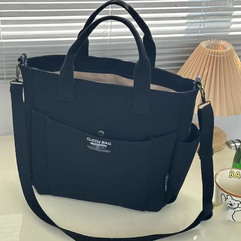 Urban Minimalist Canvas Tote Bag Large Capacity Crossbody - Smarsty
