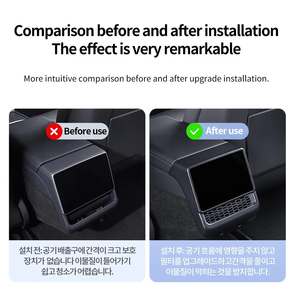 Rear Center Console Air Vent Cover Dust Shield for EV - Smarsty