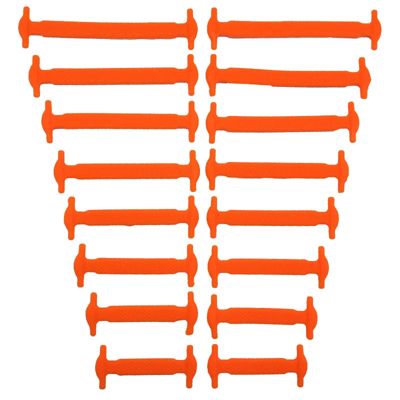 16pcs/lot Silicone Shoelaces No Tie Shoelaces 12 colors Elastic Lace Shoelace Creative Lazy Silicone Laces Rubber Lace - Smarsty