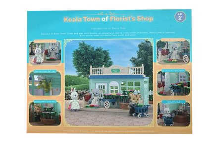 Girls kids Toys Miniature Dollhouse Furniture Shopping PlaySet DIY Family Games Supermarket Flower Store Pretend Toys by Smarsty