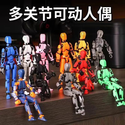 DIY Luminous T13 Multi-Jointed Movable Shapeshift Robot 3D Printed Mannequin Lucky robot and dog Action Figures Toys kids Gifts - Smarsty