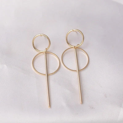 Gold Metal Drop Earrings with Irregular Heart Design for Women - Smarsty