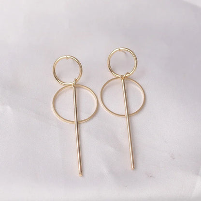 Gold Metal Drop Earrings with Irregular Heart Design for Women - Smarsty
