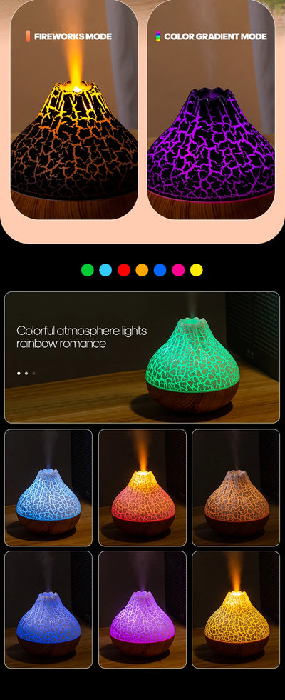 Volcano Air Humidifier with Colorful Night Light - Smarsty