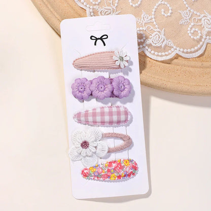5Pcs Floral Hair Clips Set for Girls - Smarsty