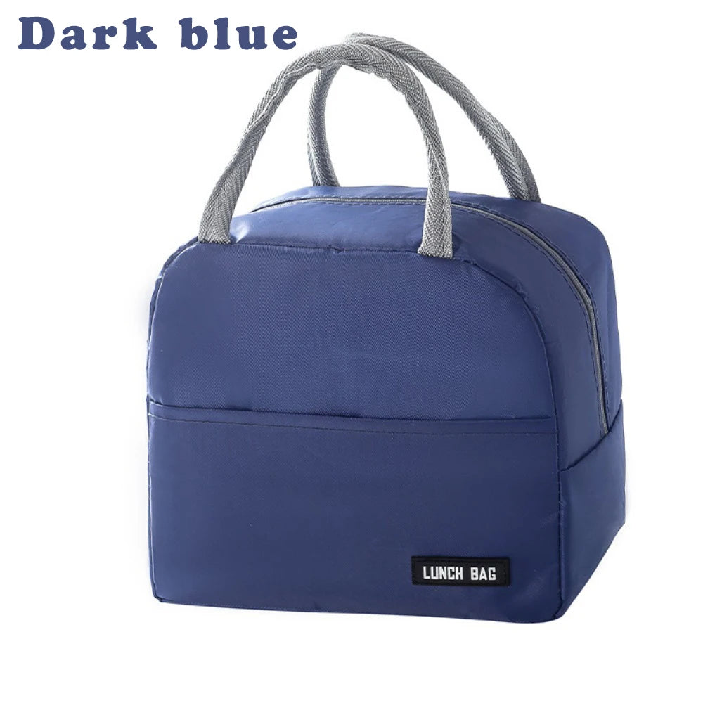 Thickened Insulated Bento Bag Portable Solid Hue Lunch Box - Smarsty