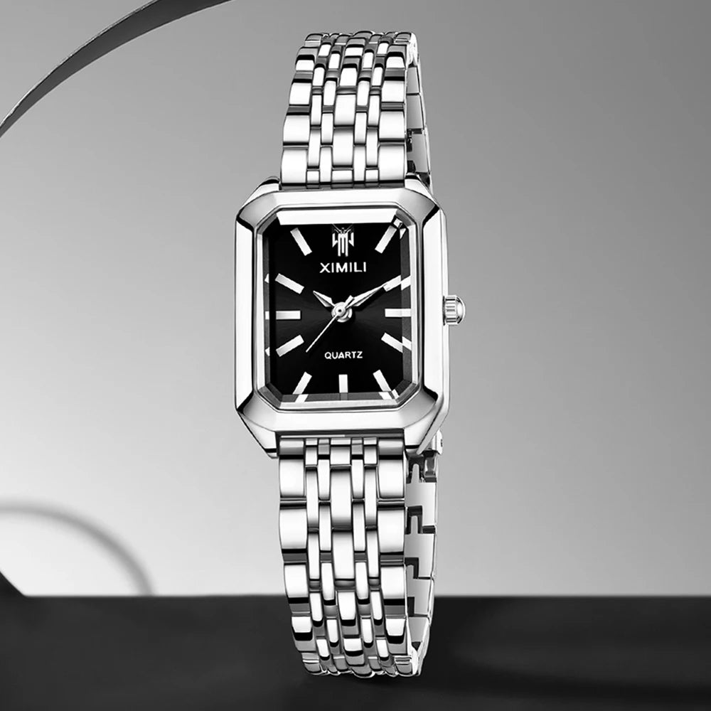 Trendy Women's Rectangular Dial Quartz Watch for Daily Wear - Smarsty