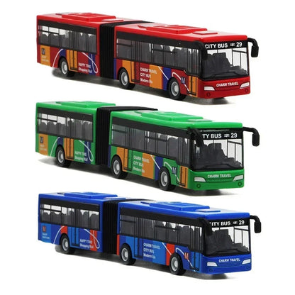 1:64 Alloy City Bus Model Vehicles City Express Bus Double Buses Diecast Vehicles Toys Funny Pull Back Car Children Kids Gifts by Smarsty