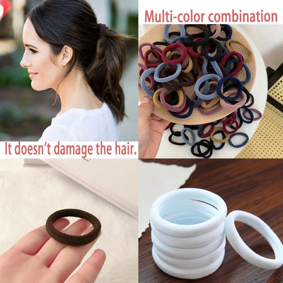 High Elastic Nylon Hair Bands 100 Pack Soft No Damage - Smarsty