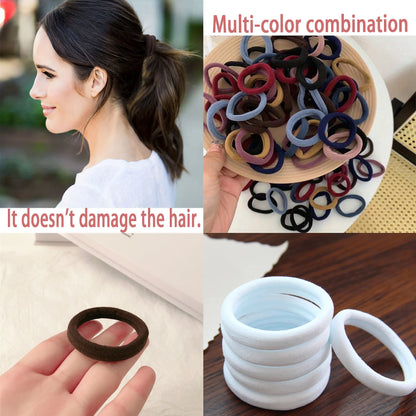 High Elastic Nylon Hair Bands 100 Pack Soft No Damage - Smarsty