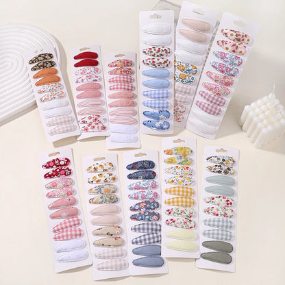 10 Pcs Cotton Alloy Hair Clips for Kids - Smarsty
