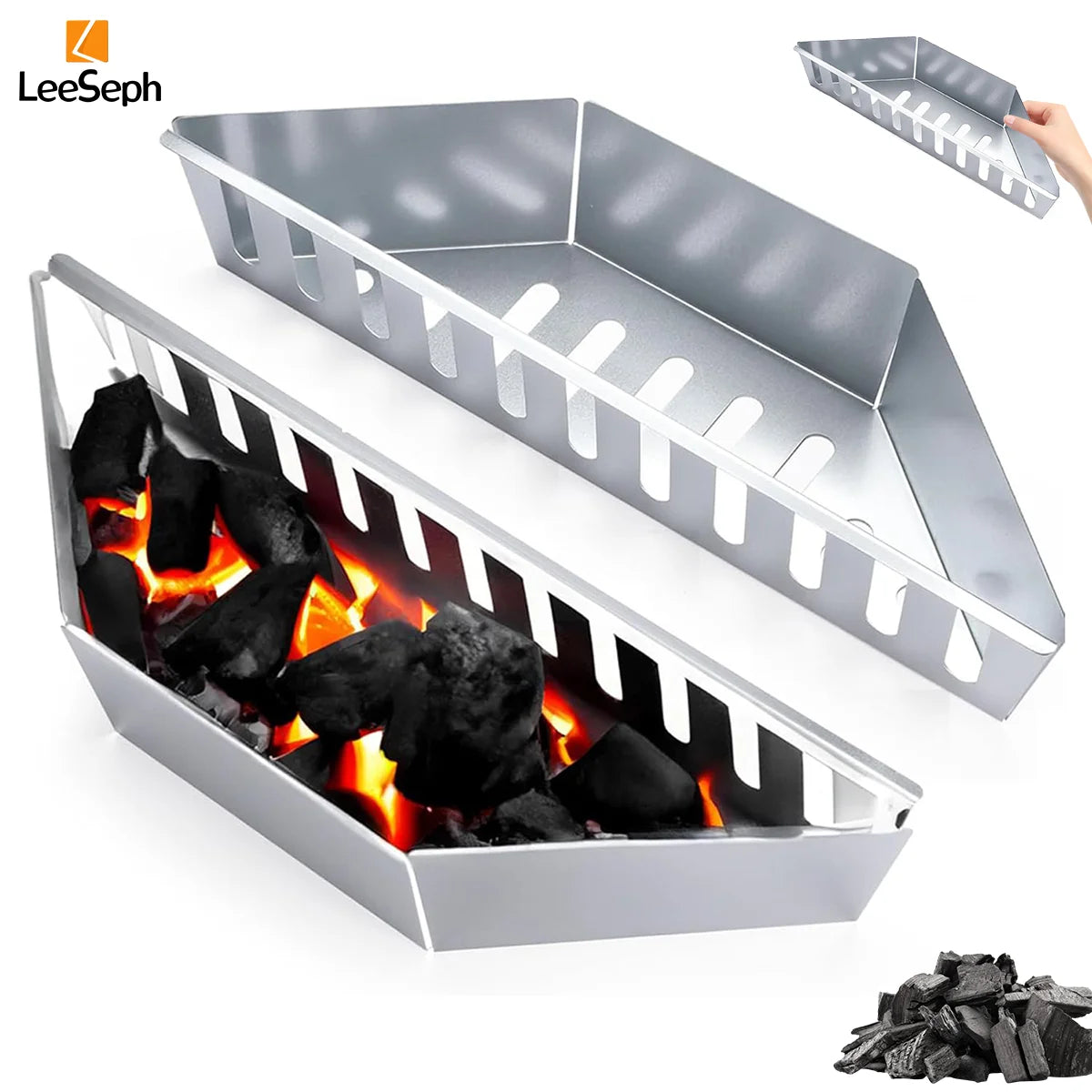 Leeseph Stainless Steel Charcoal Basket for BBQ Grills - Smarsty
