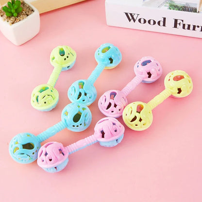 3Pcs Double-Headed Hand Rattle Children's Party Toys To Appease The Baby Small Toy Rattle Toy Baby Shower Hand Holding Bell Gift by Smarsty