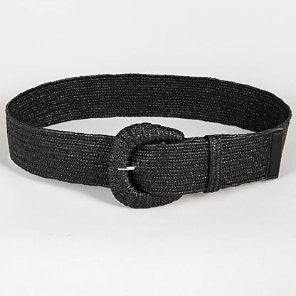 Retro Women Braided Wide Pin Buckle Belt Summer Fashion - Smarsty