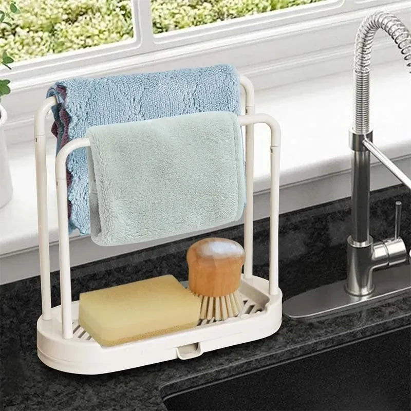 Kitchen Rag Drain Stand Kitchen Accessories Sink Drainage Shelf Sink Drain Storage Basket for Sponge Rag Wire Ball