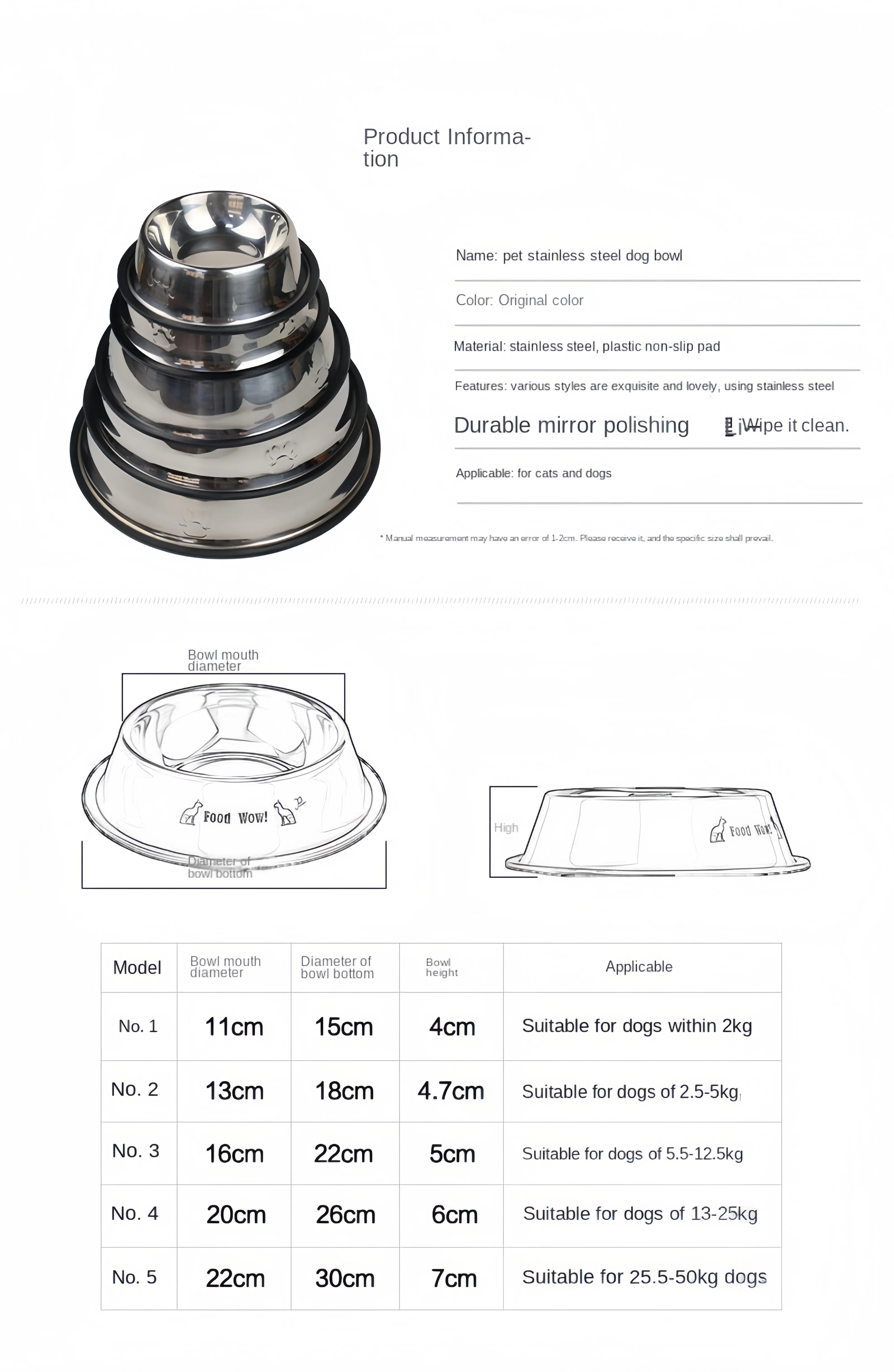 Durable Stainless Steel Pet Feeding Bowl Easy To Clean - Smarsty