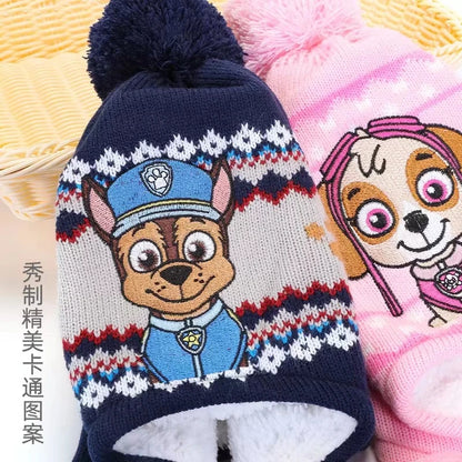 Kids Winter Hat Glove Set Scarf Cartoon Rescue Dogs - Smarsty
