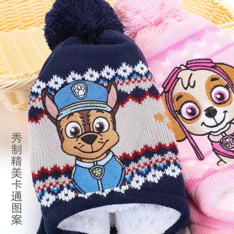 Kids Winter Hat Glove Set Scarf Cartoon Rescue Dogs - Smarsty
