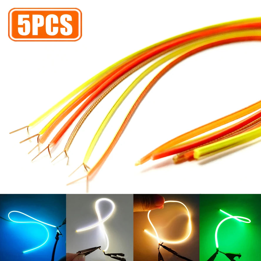 5PCS/Pack 3V LED Same End Filament Flexible Ultra Slim Spiral Bulb Retro Edison Bulb Lamp Parts Diode Lighting Strip Decoration - Smarsty