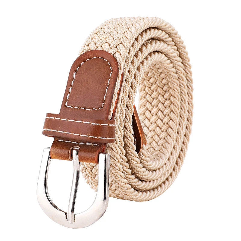 Women Elastic Woven Belt Casual Versatile Denim Accessory - Smarsty