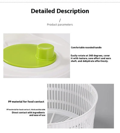Multifunctional Household Manual Vegetable Dehydrator - Salad Spinner with Fruit, Lettuce Drain Basket | Home Kitchen Gadgets by Smarsty