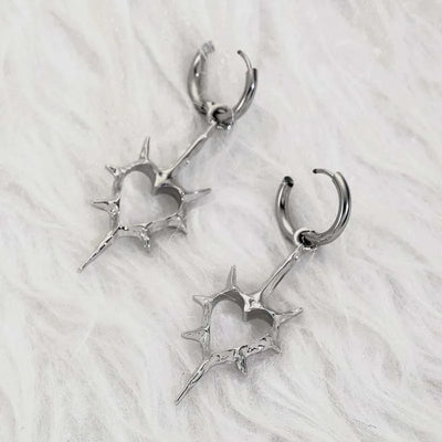 Y2K Punk Hollow Heart Earrings for Women Elegant Party Jewelry - Smarsty