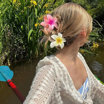 Bohemian Floral Hair Clips Beach Claw For Vacation Style - Smarsty