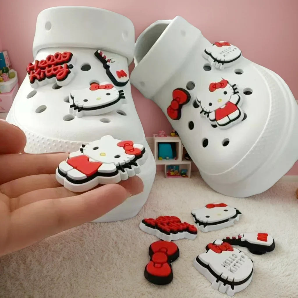 MINISO Sanrio Hello Kitty Shoe Charms DIY Detachable Hole Shoes Decorate Accessories Festival Party Gifts Christmas Gift