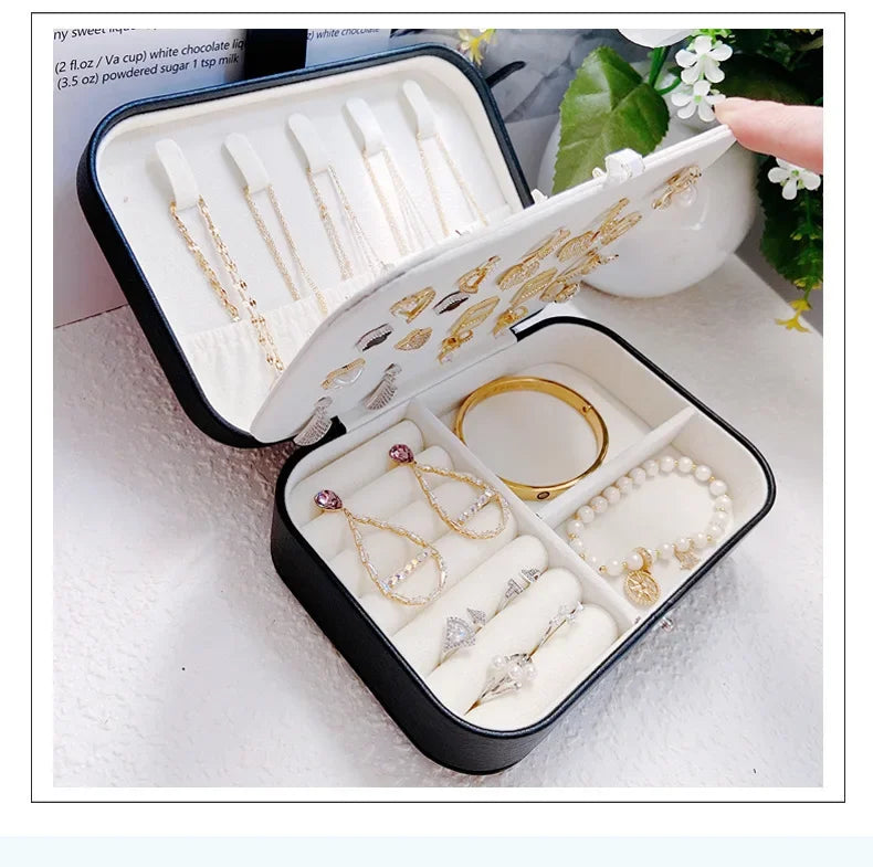 Luxury PU Leather Jewelry Box with Secure Lock - Smarsty