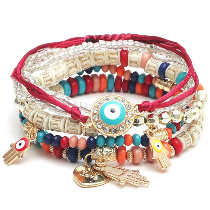 Bohemian Evil Eye Bracelet Set for Women - Smarsty