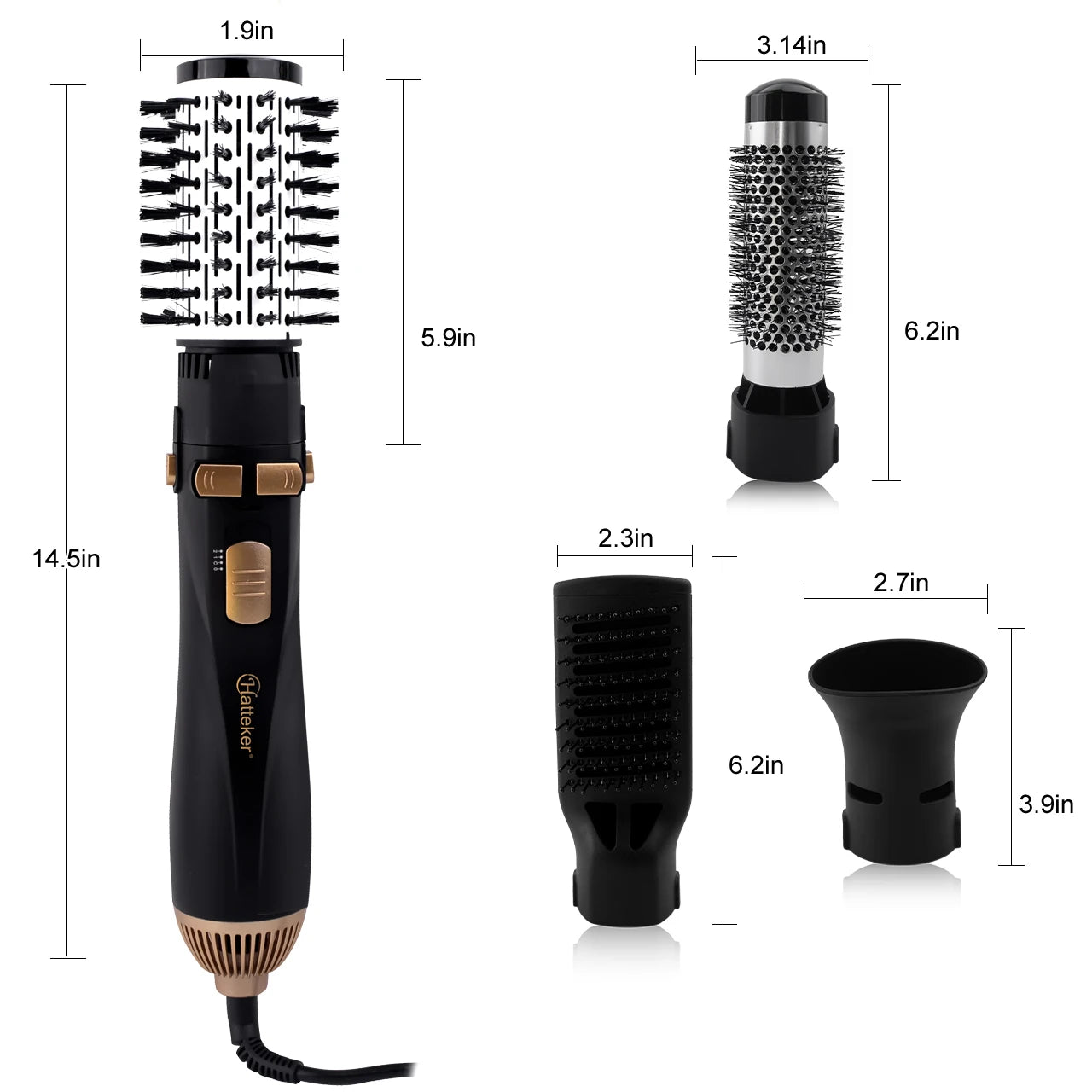 Hatteker Hot Air Brush Hair Dryer with Strong Wind - Smarsty