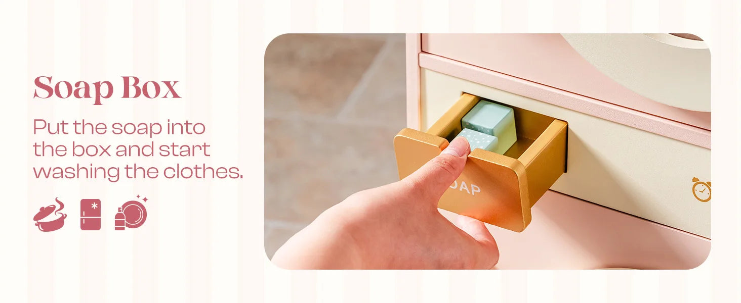 Robotime Robud Kids Corner Kitchen Playset Wooden Play Kitchen Set with Realistic Sound Pretend Play Gift for Boys Girls Pink by Smarsty